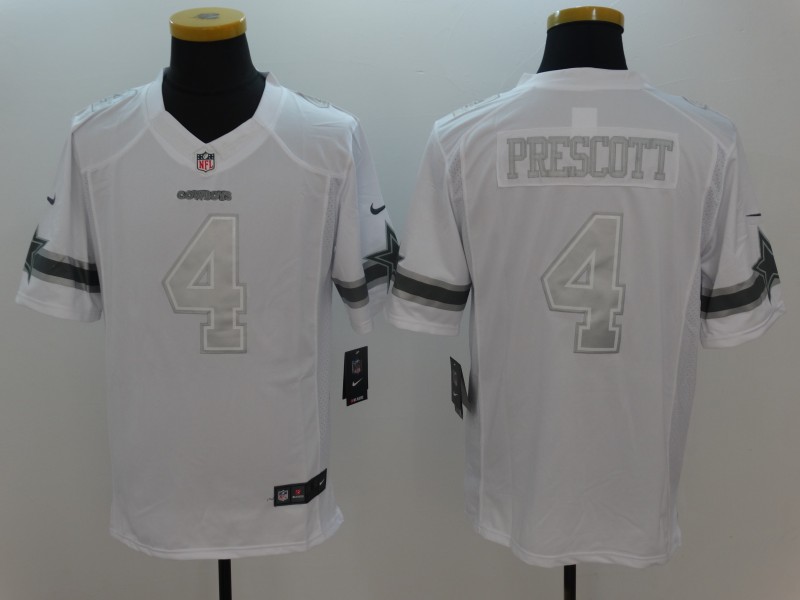 Men's Dallas Cowboys #4 Dak Prescott White Alternate Jersey